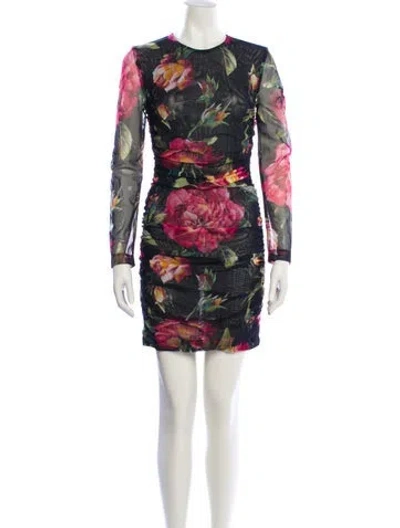 Pre-owned Dolce & Gabbana Virgin Wool Mini Dress In Multi