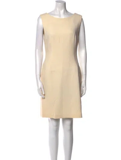 Pre-owned Dolce & Gabbana Virgin Wool Mini Dress In Neutral