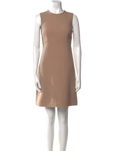 Pre-owned Dolce & Gabbana Virgin Wool Mini Dress In Neutral