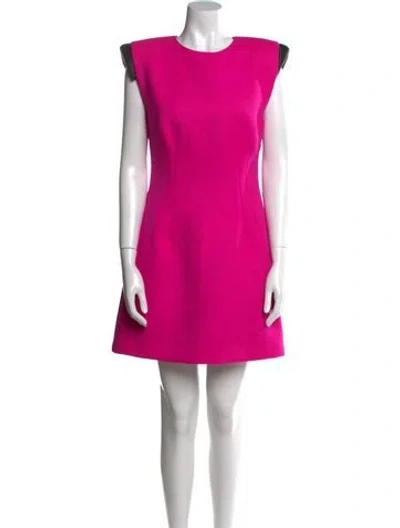 Pre-owned Dolce & Gabbana Virgin Wool Mini Dress In Pink