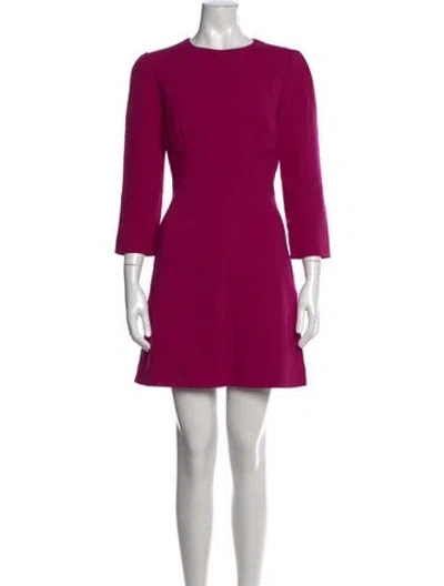 Pre-owned Dolce & Gabbana Virgin Wool Mini Dress In Purple