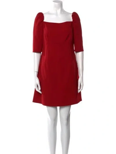 Pre-owned Dolce & Gabbana Virgin Wool Mini Dress In Red