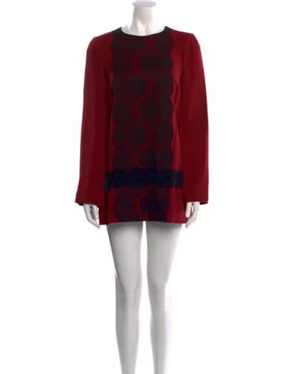 Pre-owned Dolce & Gabbana Virgin Wool Mini Dress In Red