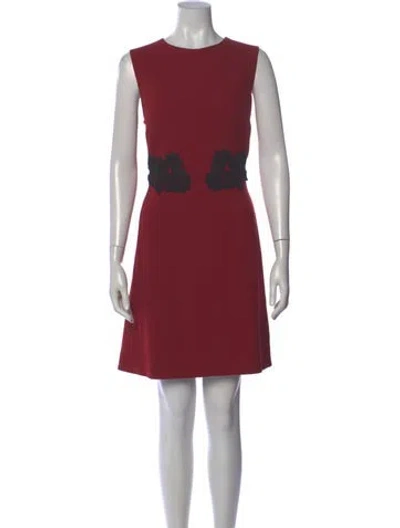 Pre-owned Dolce & Gabbana Virgin Wool Mini Dress In Red