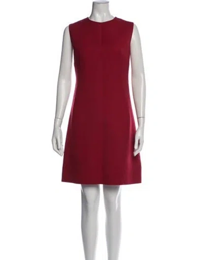 Pre-owned Dolce & Gabbana Virgin Wool Mini Dress In Red