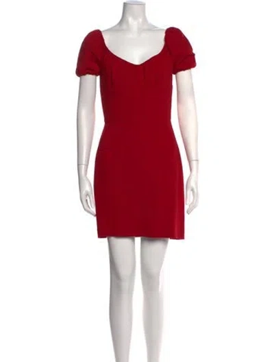 Pre-owned Dolce & Gabbana Virgin Wool Mini Dress In Red