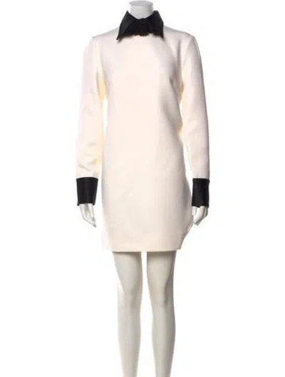 Pre-owned Dolce & Gabbana Virgin Wool Mini Dress W/ Tags In Neutral