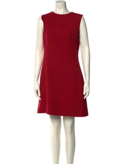 Pre-owned Dolce & Gabbana Virgin Wool Mini Dress W/ Tags In Red