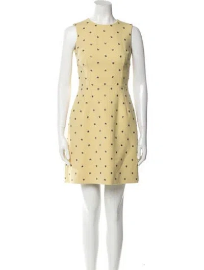 Pre-owned Dolce & Gabbana Virgin Wool Mini Dress In Yellow