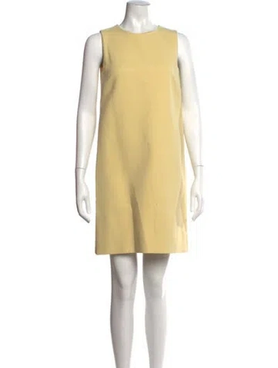 Pre-owned Dolce & Gabbana Virgin Wool Mini Dress In Yellow
