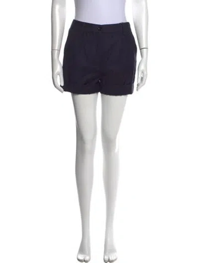 Pre-owned Dolce & Gabbana Virgin Wool Mini Shorts W/ Tags In Blue