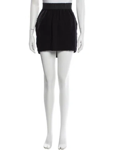 Pre-owned Dolce & Gabbana Virgin Wool Mini Skirt In Black
