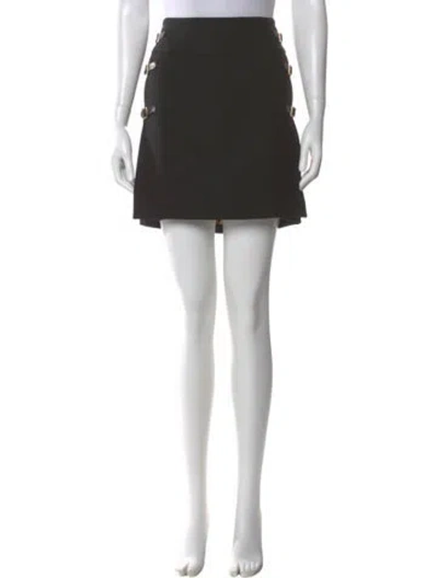 Pre-owned Dolce & Gabbana Virgin Wool Mini Skirt In Black