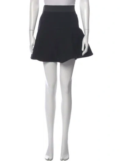 Pre-owned Dolce & Gabbana Virgin Wool Mini Skirt In Black