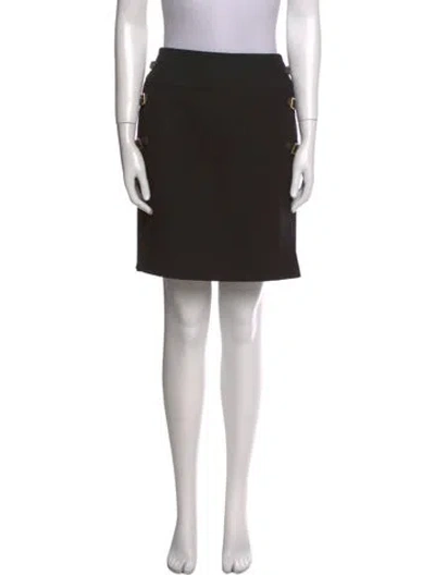 Pre-owned Dolce & Gabbana Virgin Wool Mini Skirt In Black