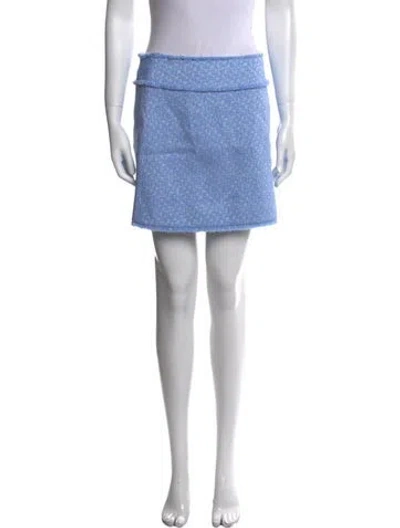 Pre-owned Dolce & Gabbana Virgin Wool Mini Skirt In Blue