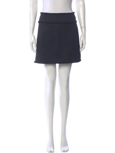 Pre-owned Dolce & Gabbana Virgin Wool Mini Skirt In Blue