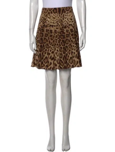 Pre-owned Dolce & Gabbana Virgin Wool Mini Skirt In Brown