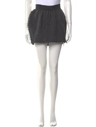 Pre-owned Dolce & Gabbana Virgin Wool Mini Skirt In Gray