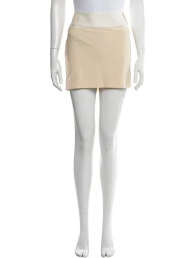 Pre-owned Dolce & Gabbana Virgin Wool Mini Skirt In Neutrals
