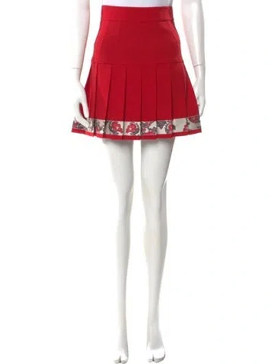 Pre-owned Dolce & Gabbana Virgin Wool Mini Skirt In Red