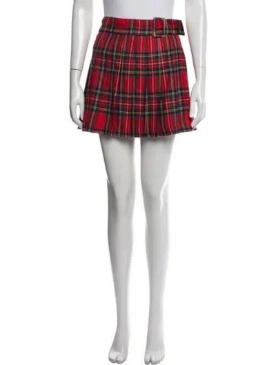 Pre-owned Dolce & Gabbana Virgin Wool Mini Skirt In Red