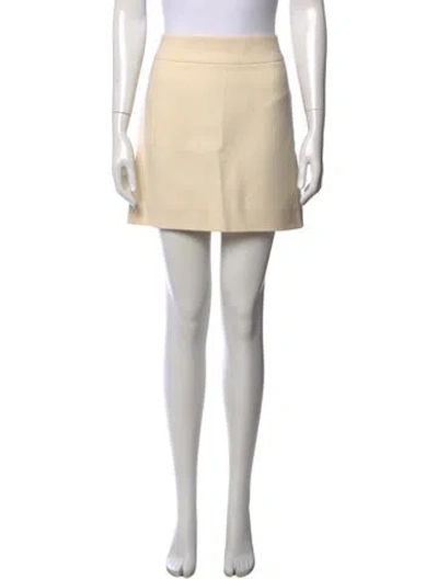 Pre-owned Dolce & Gabbana Virgin Wool Mini Skirt In White