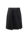 Dolce & Gabbana Women Virgin Wool Miniskirt With Lace Detail In Black