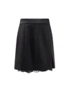 Dolce & Gabbana Women Virgin Wool Miniskirt With Lace Detail In Black