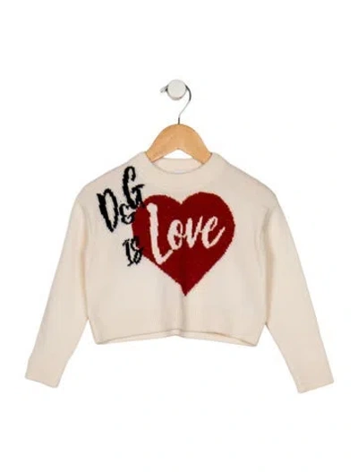 Pre-owned Dolce & Gabbana Babies' Virgin Wool Neutral And Multicolor Patterned Sweater