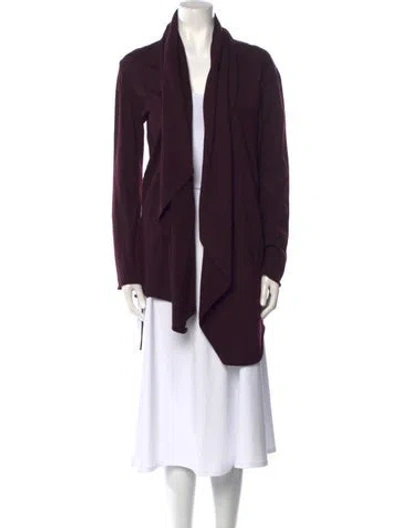 Pre-owned Dolce & Gabbana Virgin Wool Open Front Sweater In Burgundy