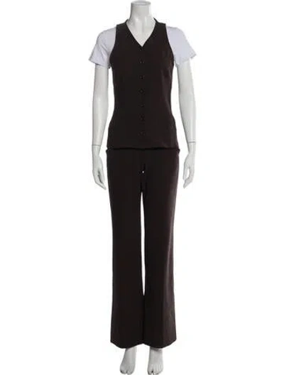 Pre-owned Dolce & Gabbana Virgin Wool Pant Set In Black