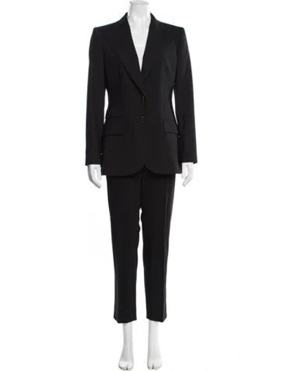 Pre-owned Dolce & Gabbana Virgin Wool Pantsuit In Black