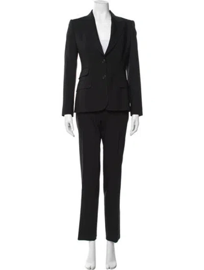 Pre-owned Dolce & Gabbana Virgin Wool Pantsuit In Black