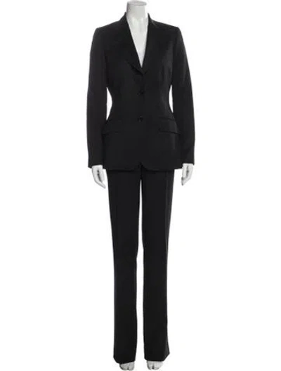 Pre-owned Dolce & Gabbana Virgin Wool Pantsuit In Black
