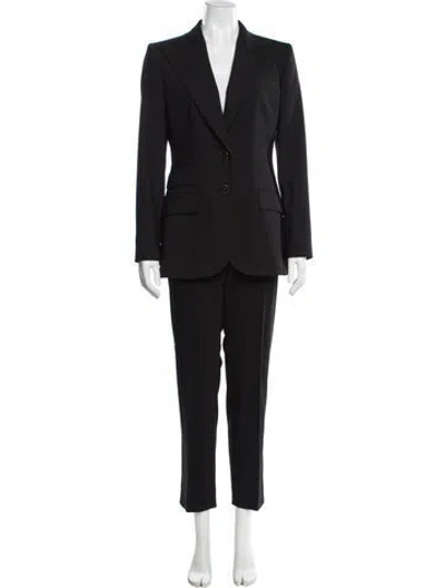 Pre-owned Dolce & Gabbana Virgin Wool Pantsuit In Black