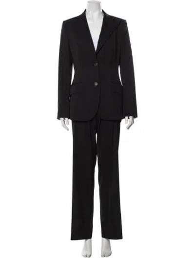 Pre-owned Dolce & Gabbana Virgin Wool Pantsuit In Black