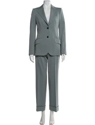 Pre-owned Dolce & Gabbana Virgin Wool Pantsuit In Blue