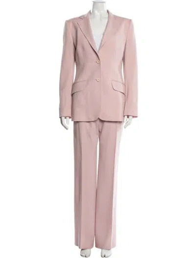 Pre-owned Dolce & Gabbana Virgin Wool Pantsuit In Pink