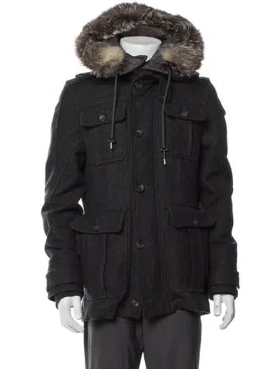Pre-owned Dolce & Gabbana Virgin Wool Parka In Black