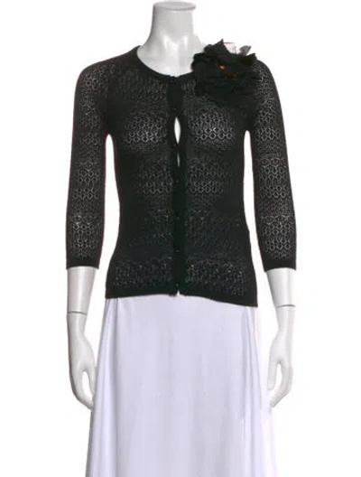 Pre-owned Dolce & Gabbana Virgin Wool Patterned Sweater In Black