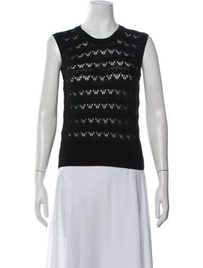 Pre-owned Dolce & Gabbana Virgin Wool Patterned Sweater In Black