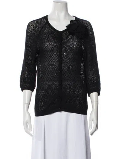 Pre-owned Dolce & Gabbana Virgin Wool Patterned Sweater In Black