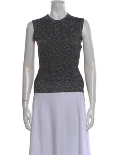 Pre-owned Dolce & Gabbana Virgin Wool Patterned Top In Gray