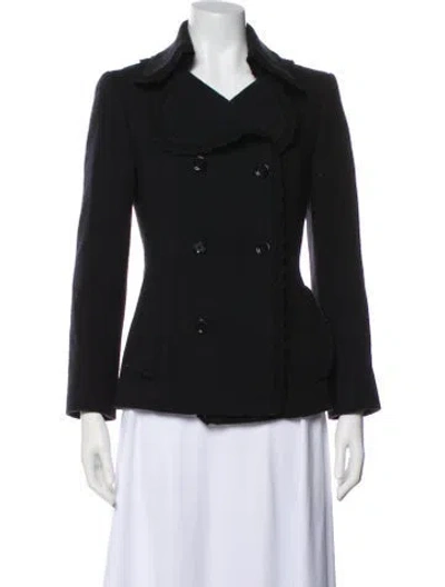 Pre-owned Dolce & Gabbana Virgin Wool Peacoat In Black