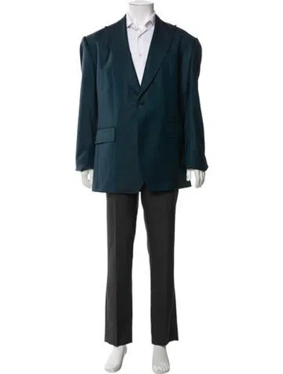 Pre-owned Dolce & Gabbana Virgin Wool Peacoat In Blue