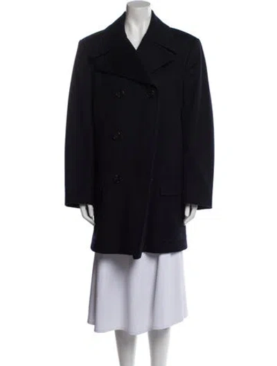 Pre-owned Dolce & Gabbana Virgin Wool Peacoat In Blue