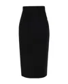 Dolce & Gabbana Black Stretch Wool Blend Skirt In Black