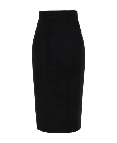 DOLCE & GABBANA DOLCE  GABBANA LOGO PLAQUE MIDI SKIRT