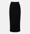 Dolce & Gabbana High Waist Midi Skirt With Back Slit In Black